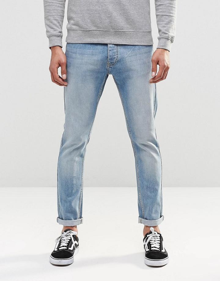 Ldn Dnm Stretch Skinny Jean Vintage Cast Wash - Blue