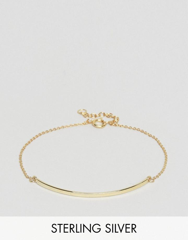 Asos Gold Plated Sterling Silver Fine Id Bracelet - Gold