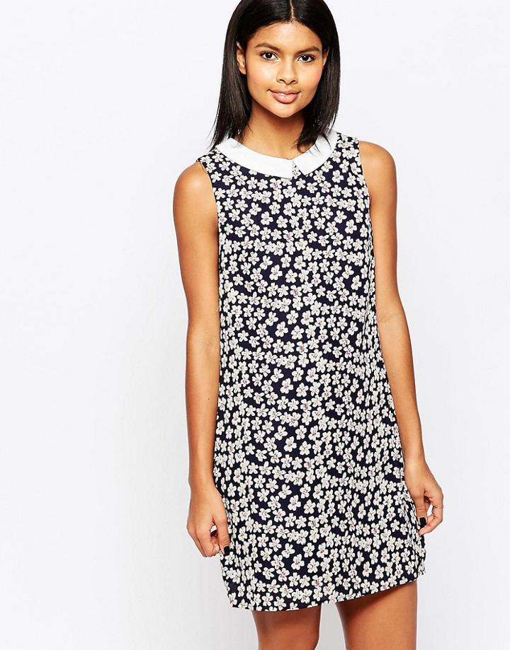 Poppy Lux Valetta Shift Dress With Contrast Collar