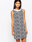 Poppy Lux Valetta Shift Dress With Contrast Collar