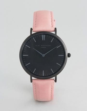 Elie Beaumont Soho Pink Watch With Black Face - Pink
