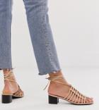 New Look Cut Out Sandal In Beige-pink