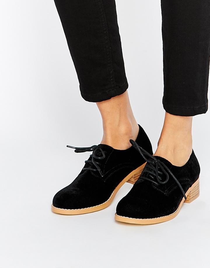 Asos Magic Velvet Brogues - Black