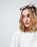 Asos Embroidered Floral Knot Bow Headband - Multi