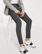 Asos Design Super Skinny Smart Pants In Charcoal-grey