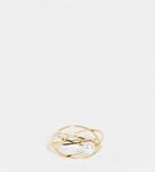 Designb London Curve Interlocking Ring With Faux Pearl-gold