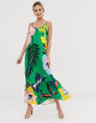 Liquorish 2-way Cami Maxi Dress In Floral Print-multi