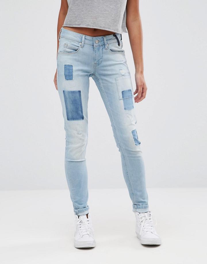 Pepe Jeans Alyx Patch Mom Jeans - Blue