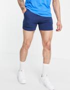 Asos Design Skinny Jersey Shorts In Shorter Length In Blue-blues