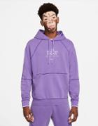 Nike Classic Heritage Washed Hoodie In Purple