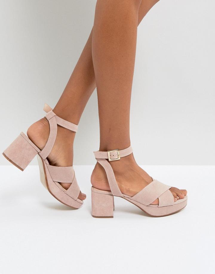 Depp Suede Kitten Heel Sandal - Pink