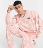 The North Face Oversized Essential Sweatpants In Pink Tie Dye Exclusive At Asos