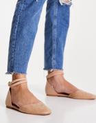 Asos Design Lift Ballet Flats In Beige-neutral