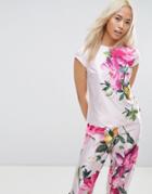 B By Ted Baker Citrus Bloom Short Sleeve Top - Pink