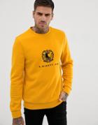 River Island Sweatshirt With Regal Print In Yellow - Yellow