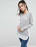 Only Jessy Jess Layered Long Sleeve Tee - Gray