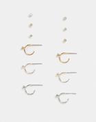 Aldo Sevoressi Minimal Hoop And Stud Earrings Multipack In Mixed Metals