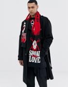 Cheap Monday Scarf In Red With Show Me Love Design - Red