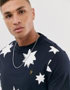 Farah Blackburn Star Print T-shirt In Navy