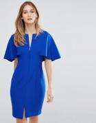 Ted Baker Bodycon Cape Back Dress - Blue
