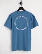 Abercrombie & Fitch Circle Logo Back Print T-shirt In Light Blue-blues