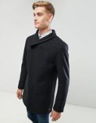Esprit Wool Overcoat With Funnel Neck - Gray