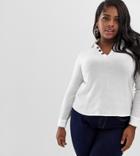 Vero Moda Curve Button Detail Textured Shirt-white