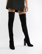 Asos Design Kalika Over The Knee Boots - Black