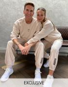 Puma Oversized Sweatpants In Washed Stone-neutral