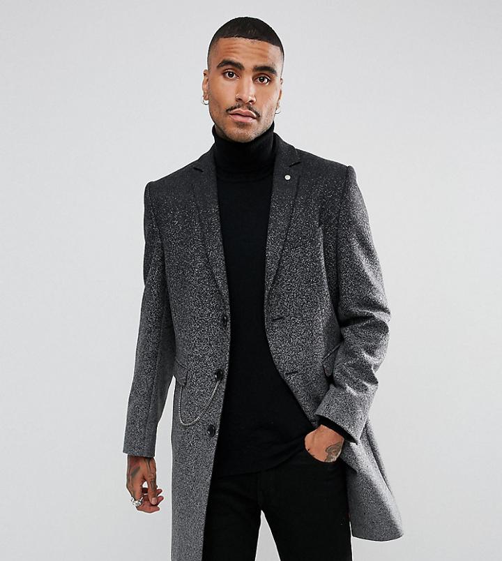 Noose & Monkey Overcoat In Ombre - Gray