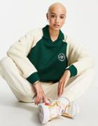 Daisy Street Relaxed Sweatshirt With Contrast Sleeves And Collar Detail-blues