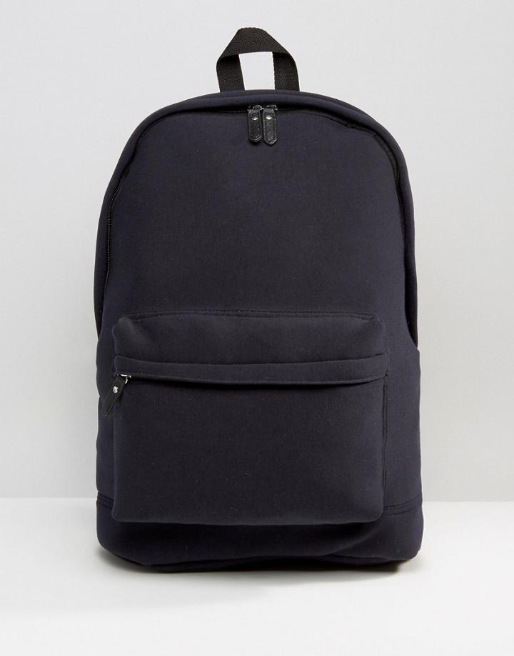 Asos Backpack In Navy Jersey - Navy