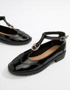 Asos Design Maxy Double Ring Flat Shoes - Black