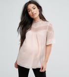 New Look Maternity Dobby Lace Blouse - Pink