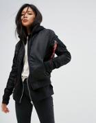 Alpha Industries Ma-1vf Soft Shell Bomber Jacket - Black