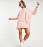 The North Face Jersey T-shirt Dress In Pink Tie Dye Exclusive At Asos-neutral