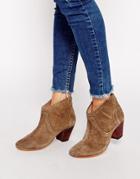 H By Hudson Kiver Beige Suede Ankle Boots - Beige