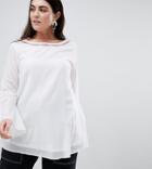 Koko Embroidered Blouse With Bell Sleeves - White