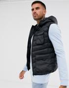 Brave Soul Utility Vest In Black