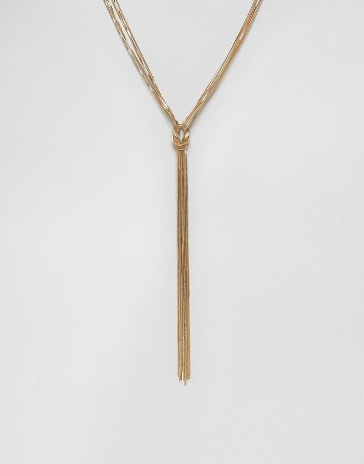 Nylon Drape Necklace - Gold