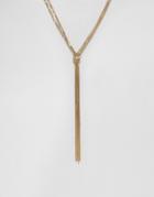 Nylon Drape Necklace - Gold