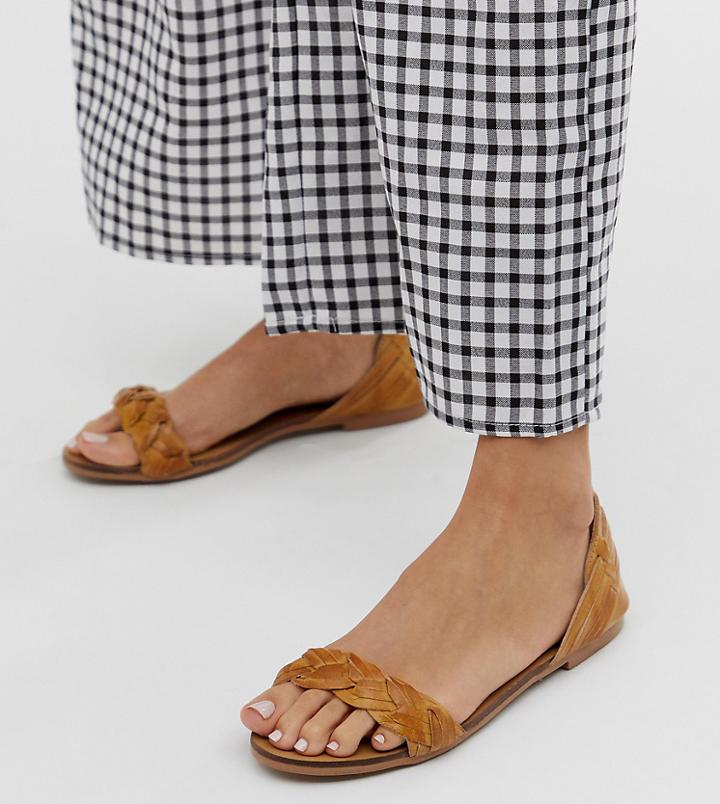 Oasis Plaited Huarache Sandals In Tan - Yellow