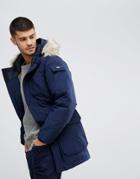 Penfield Hoosac Down Insulated Parka Jacket Detachable Faux Fur Trim In Navy - Navy