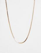 Topshop Flat Curb Chain Necklace In Gold