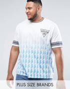 Jacamo Plus T-shirt With Geo Print In Blue - Blue