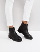 Asos Admirer Flat Chelsea Ankle Boots - Black