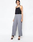 Ganni Wide Leg Pants In Gray - Smoked Pearl