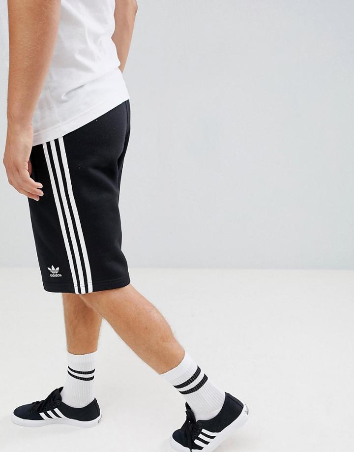 Adidas Originals 3-stripe Jersey Shorts In Black Dh5798 - Black