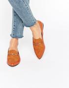 London Rebel High Cut Point Flat Shoes - Tan