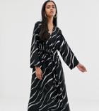 Weekday Smock Dress With Zebra Swirl Print - Black